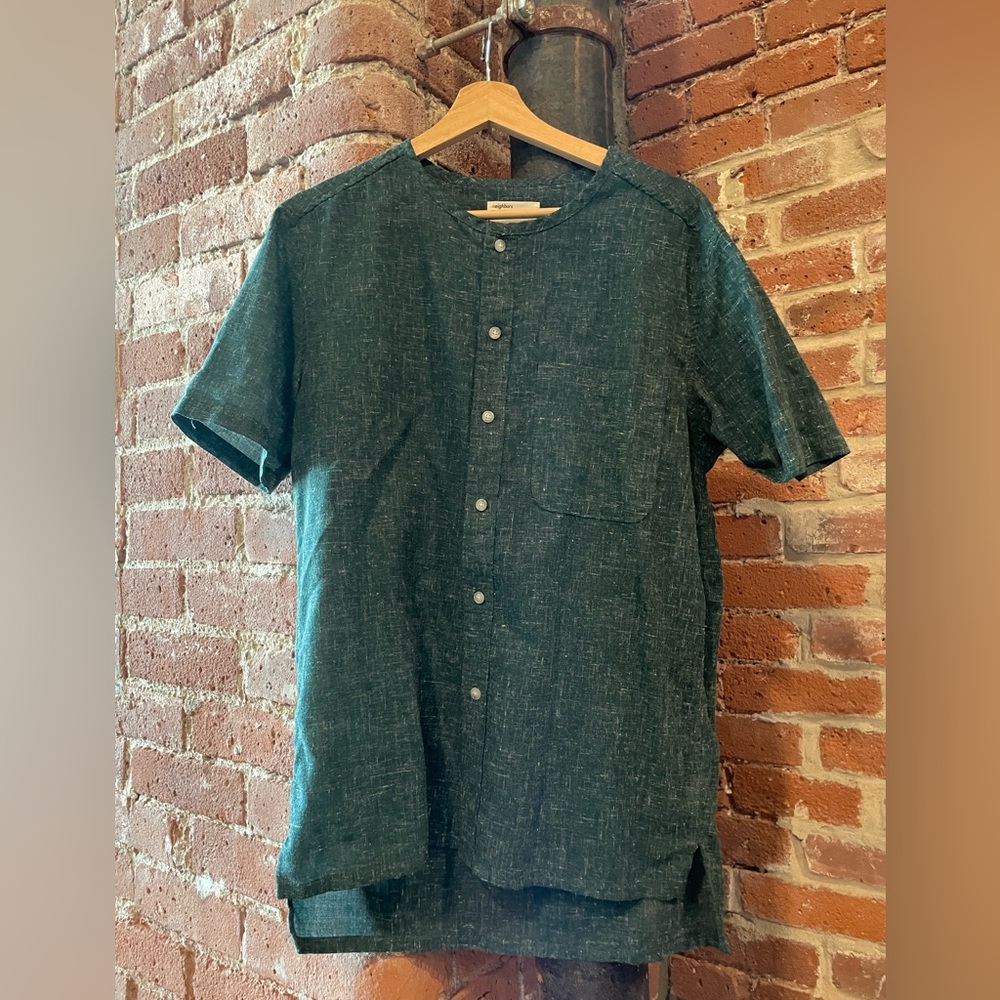 Green short sleeve button up